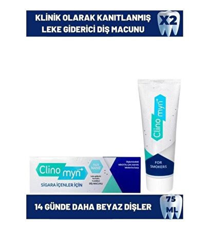 Clinomyn Smokers Sigara İçenler İçin Diş Beyazlatan Leke Giderici Diş Macunu 75 ml x 2 adet