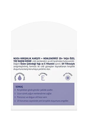 Nivea 35+ Yaş Kırışıklık Karşıtı+ Nemlendirici Yüz Bakım Kremi 50 ml