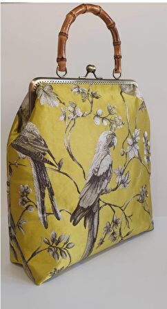 Bambu Saplı Nakışlı Bag