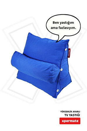 XPERMATE Tv Yastığı Bel Destek Yastığı Sırt Yastığı Boyun Destekli Yastık Ameliyat Sonrası Yastık Koyu Mavi