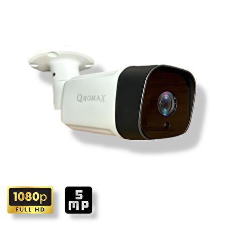 1 Kameralı Set - Hareket Algılayan Gece Görüşlü 36 IR Led 5MP Sony Lensli 1080P Full HD Metal Kasa Güvenlik Kamerası Seti 5236
