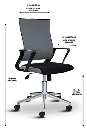 Asbir Mobilya Rigel 55500 Metal Ayaklı Çalışma Koltuğu Ofis Sandalyesi