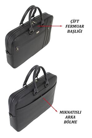 Case Club 17"-17,3" inç Laptop Çantası Omuz Askılı Taban Mat Destekli Su Geçirmez Dış Yüzey Unisex