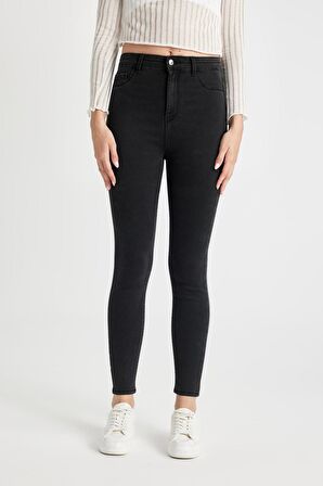 DeFacto Jegging Yüksek Bel Bilek Boy Dar Paça Basic Düz Jean Pantolon B7498AX24AUNM36