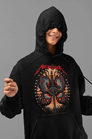 Tasarım Rock Metal Müzik Grubu Baskılı Unisex Oversize Metallica Hoodie