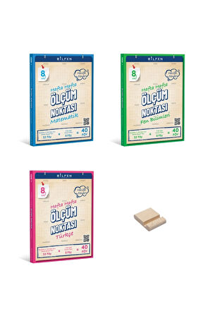 LGS 8. Sınıf Hafta Hafta Matematik Fen Bilimleri ve Türkçe 3lü Set Ölçüm Noktası