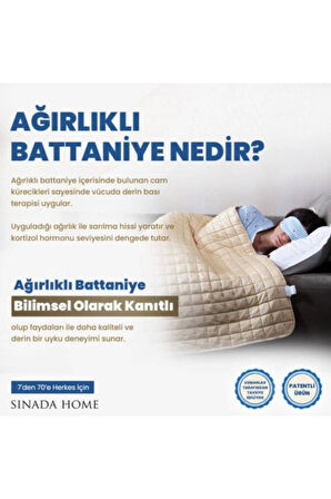 Home Ağırlıklı Battaniye/yorgan Tek Kişilik 155x215 Pamuk Saten 8 Kg Beyaz 4 Mevsim
