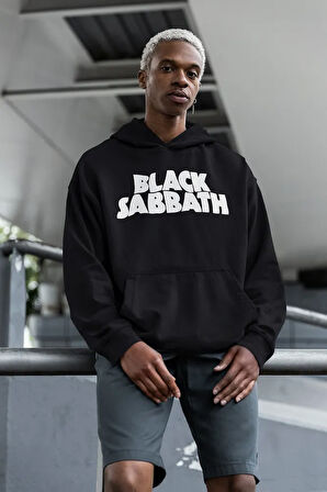 Kurukafa Tasarım Müzik Grubu Baskılı Unisex Oversize Black Sabbath Hoodie
