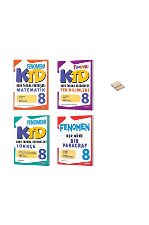 LGS 8. Sınıf Matematik Fen Bilimleri ve Türkçe Konu Tarama Denemeleri ve Paragraf 4lü Set