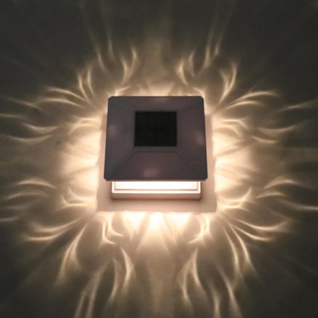 8 Adet Güneş Enerjili Dekoratif Direk Üstü Solar LED Bahçe ve Teras Aydınlatma Lambası Kristal Tasarımlı Beyaz Işık