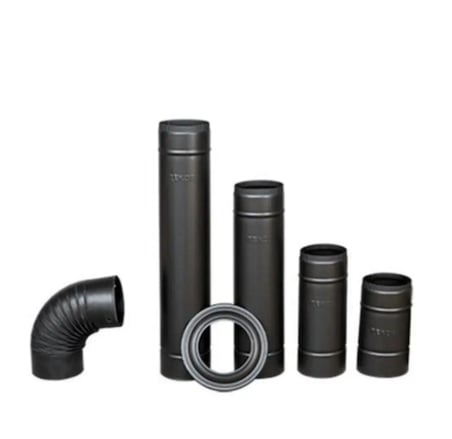 6 PARÇA SOBA BORU SETİ MAT SİYAH - ANTRASİT (6 TAM BOY - 2 DİRSEK) 0.40MM