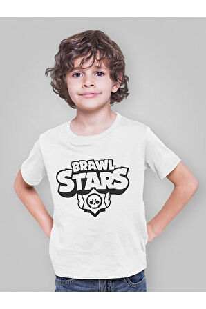 Brawl Stars Yazılı Unisex Oyun Çocuk Tişört (1-12 Yaş)