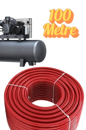 (100 METRE) Kompresör Hava Hortumu 8 mm Termo Hortum Kırmızı Thermo Hortum Basınca Dayanıklı Hortum