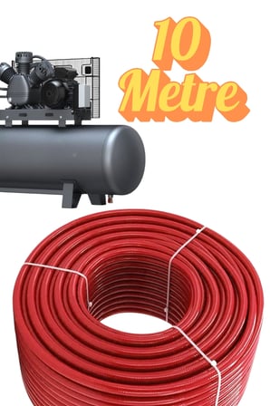 (10 METRE) Kompresör Hava Hortumu 8 mm Termo Hortum Kırmızı Thermo Hortum Basınca Dayanıklı Hortum