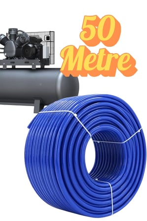 (50 METRE) Kompresör Hava Hortumu 8 mm Termo Hortum Mavi Thermo Hortum Basınca Dayanıklı Hortum
