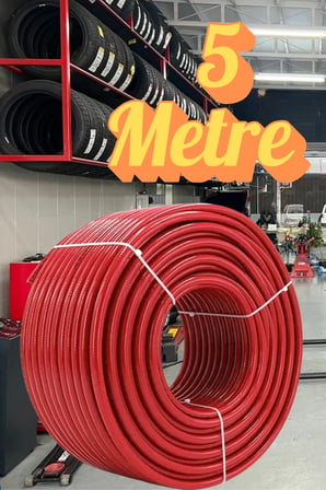 (5 METRE) Kompresör Hava Hortumu 8 mm Termo Hortum Kırmızı Thermo Hortum Basınca Dayanıklı Hortum