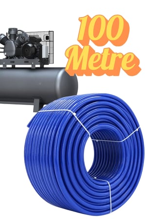 (100 METRE) Kompresör Hava Hortumu 8 mm Termo Hortum Mavi Thermo Hortum Basınca Dayanıklı Hortum