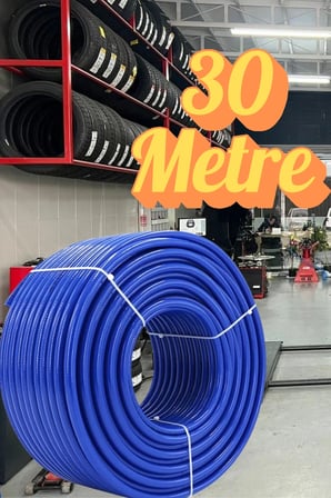 (30 METRE) Kompresör Hava Hortumu 8 mm Termo Hortum Mavi Thermo Hortum Basınca Dayanıklı Hortum