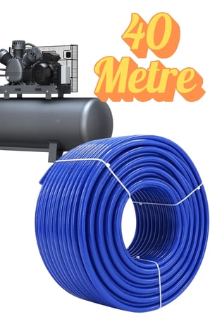 (40 METRE) Kompresör Hava Hortumu 8 mm Termo Hortum Mavi Thermo Hortum Basınca Dayanıklı Hortum