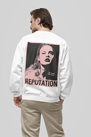 Taylor Swift Reputation Tasarım Baskılı Unisex Oversize Şarkıcı Sweatshirt
