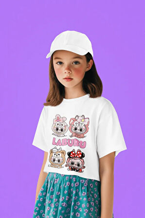Labubu Baskılı Unisex Çizgi Film Çocuk Tişört (1-12 Yaş)