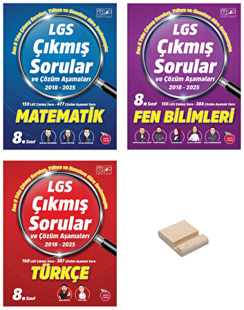 LGS 8. Sınıf Çıkmış Sorular Matematik Fen Bilimleri ve Türkçe + Teşefon Standı