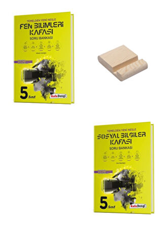 Kafa Dengi 5. Sınıf Fen Bilimleri ve Sosyal Bilgiler Kafası Soru Bankası + Telefon Standı