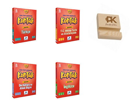 Paraf LGS 8. Sınıf Kontak Türkçe İnkılap Din Kültürü ve İngilizce Konu Takip Denemeleri 4lü Set + Telefon Standı