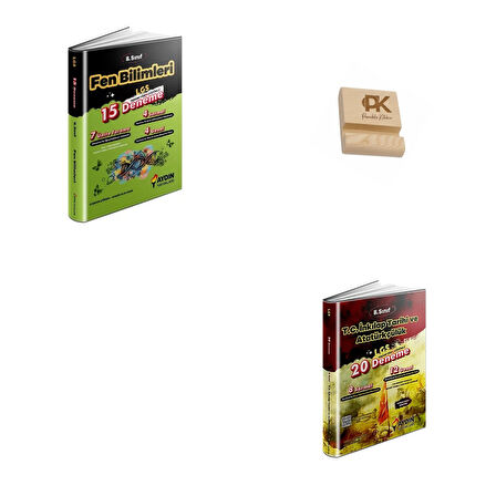 Aydın LGS 8. Sınıf Fen Bilimleri (15li) ve İnkılap Tarihi (20li) Denemeleri + Telefon Standı