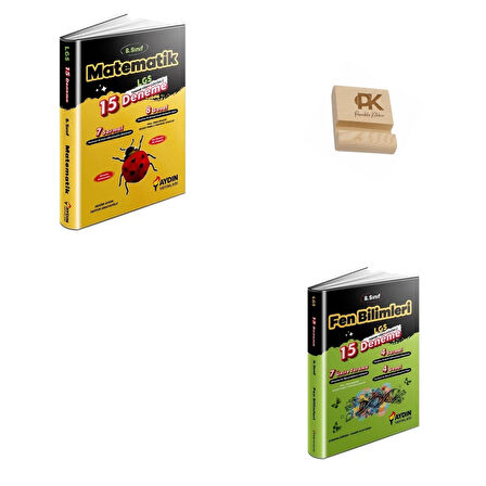 Aydın LGS 8. Sınıf Matematik (15) ve Fen Bilimleri (15) Denemeleri + Telefon Standı