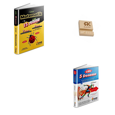 Aydın LGS 8. Sınıf Matematik (15li) ve 5 Tüm Dersler Deneme + Telefon Standı