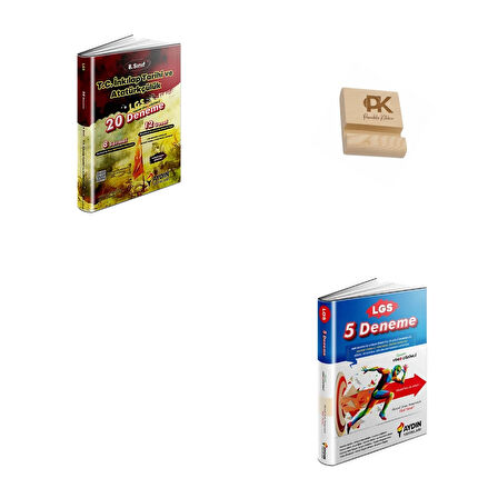 Aydın LGS 8. Sınıf 20li İnkılap Deneme ve 5li Tüm Dersler Deneme + Telefon Standı