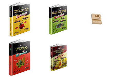 Aydın LGS 8. Sınıf Matematik Fen Bilimleri Türkçe ve İnkılap Denemeleri 4lü Set + Telefon Standı