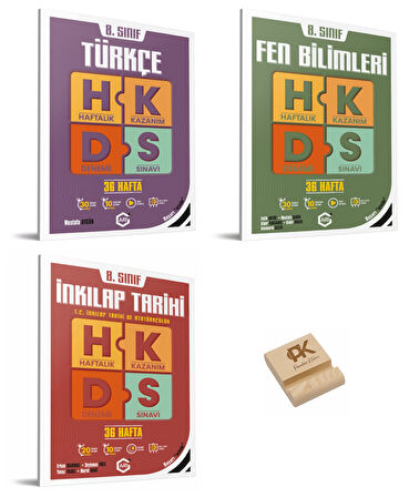 Arı LGS 8. Sınıf Türkçe Fen Bilimleri ve İnkılap Haftalık Kazanım Denemeleri 3lü Set +Telefon Standı