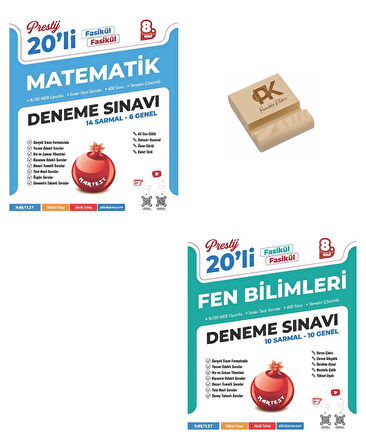 Nartest LGS 8. Sınıf Prestij Matematik ve Fen Bilimleri Denemeleri + Telefon Standı