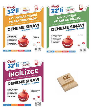 Nartest LGS 8. Sınıf Prestij 32li İnkılap Din ve İngilizce Denemeleri + Telefon Standı