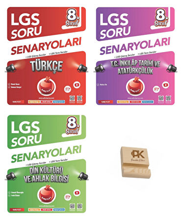 Nartest LGS 8. Sınıf Türkçe İnkılap ve Din  Kültürü Çıkmış Sorular 3lü Set + Telefon Standı