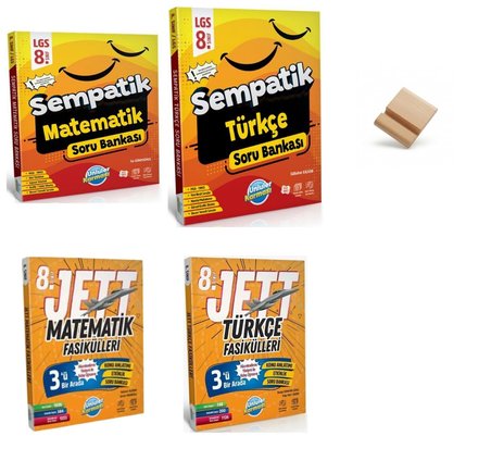 Ünlüler Karması LGS 2027 Matematik + Türkçe Jett Fasiküller ve Soru Bankası 4lü Set + Telefon Standı