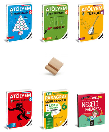 Arı 6. Sınıf Matematik Fen Türkçe Sosyal Atölyem Paragraf ve Neşeli Paragraf 6lı Set+ Telefon Standı