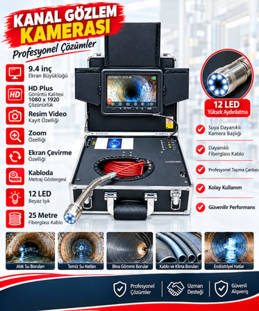 Kanal Gözlem Kamerası 25 Metre 9.4"