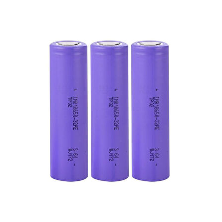 Tenpower INR18650-32HE - 3.7V 3200 Mah Li-ion Şarjlı Pil - 10A 3 Lü Paket