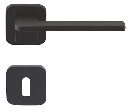 Häfele Kapı Kolu Seti, HÄFELE TORRES, Zamak, Kare Rozet Siyah - 52 mm