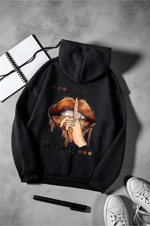 Enjoy Personel Time Baskılı Oversize Sweatshirt