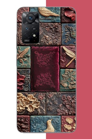 Redmi Note 11E Uyumlu kumaş blok Baskılı Silikon Kılıf