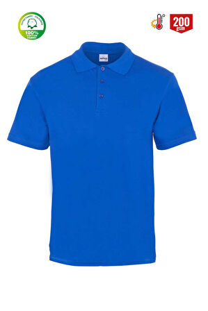 Myform 8101 Eco Polo Yaka Kısa Kol Saks Mavi T-Shırt