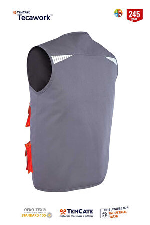 Myform 09139 Yelek Camper Gri/Turuncu
