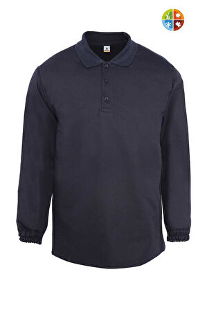 Myform 08108 T-Shirt Polo Uzun Kol Siyah Destekli