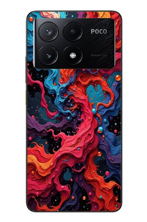 Poco X6 Pro Uyumlu Dalgaların İz Karışımı Baskılı Silikon Kılıf