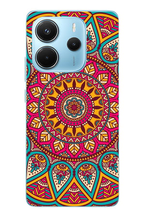 Redmi Note 14 4G Uyumlu Mandala Baskılı Silikon Kılıf