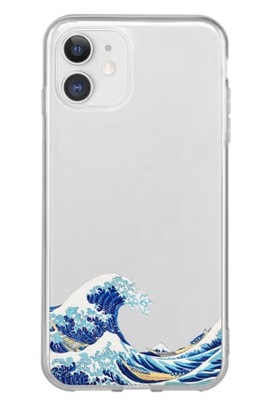 iPhone 11 Uyumlu Kanagawa Oki Nami Ura Dalgası Tasarımlı Baskılı Silikon Kılıf